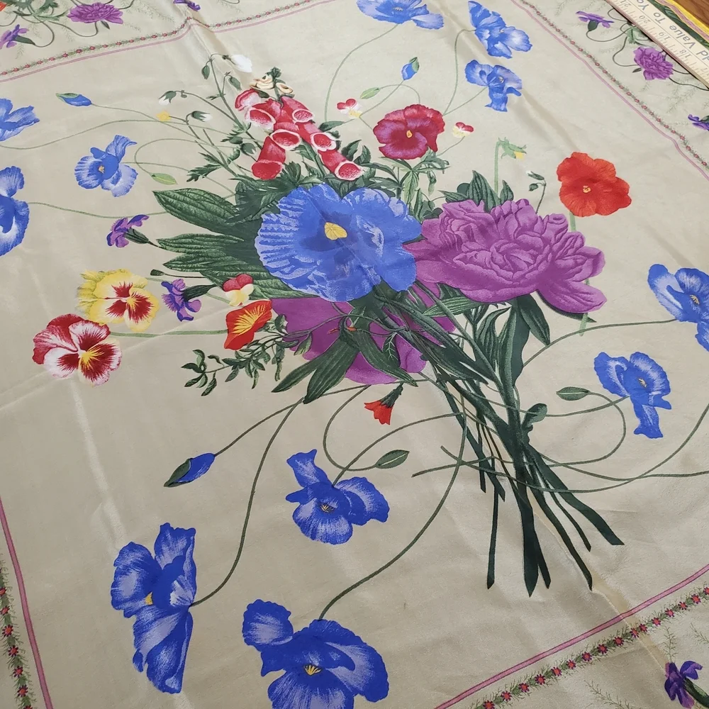 Vntg Liz Claiborne Floral Silk Scarf - Picture 5 of 9